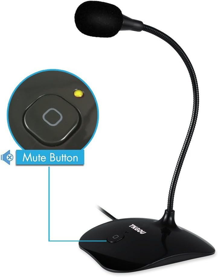 Tkgou Usb Microphone For Pc, Computer Microphone, Pc Microphone With Mute Button & Led Indicator, Laptop Desktop Condenser Mic,
